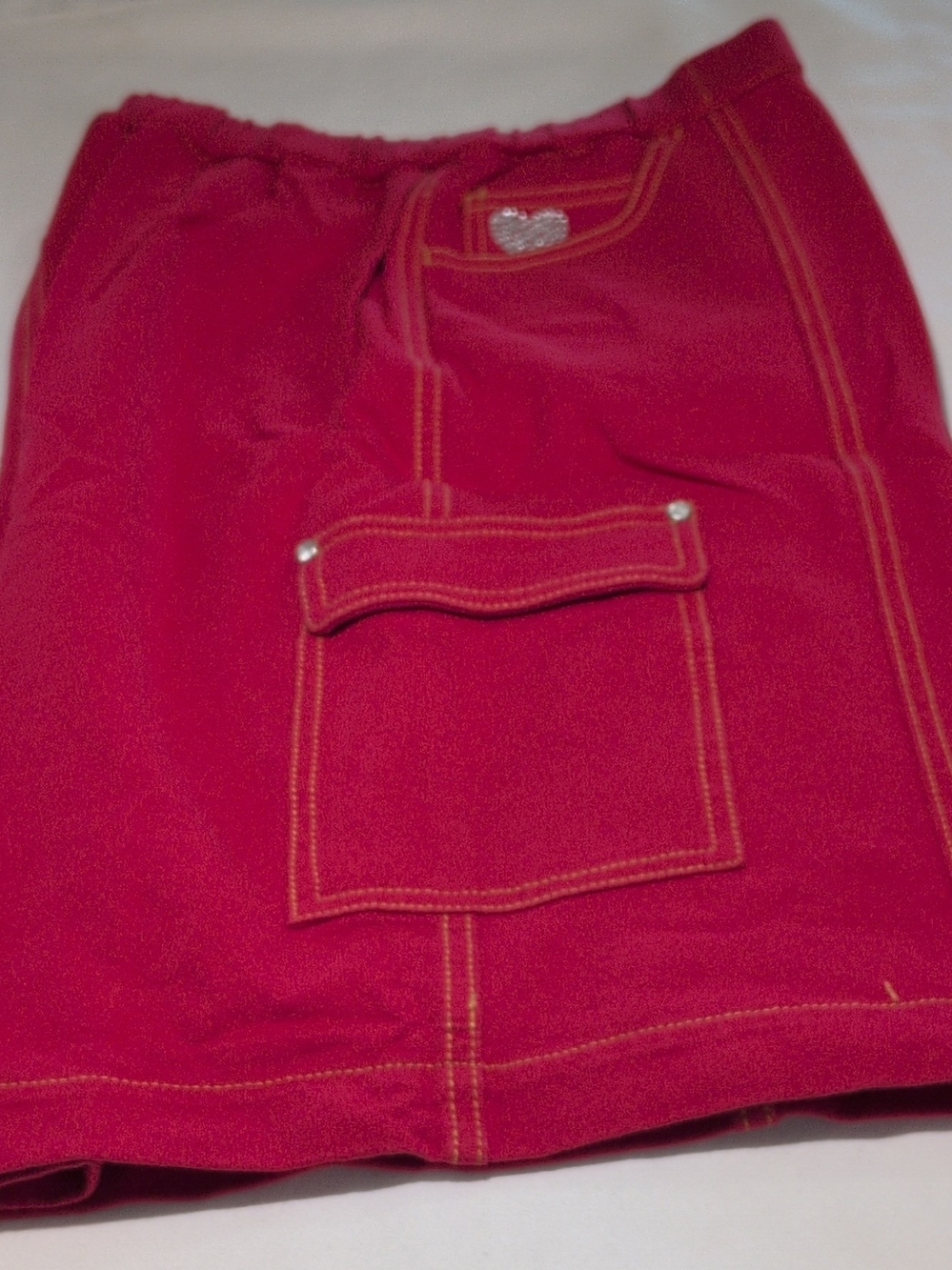Women’s Red Cargo Skort with Heart Accent